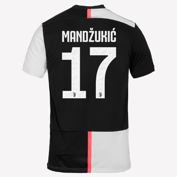 Camiseta Juventus NO.17 Mandzukic Primera equipación 2019-2020 Blanco Negro